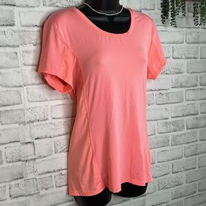 Coral Workout Lounge Breathable Shirt Top Running Hiking Size Large